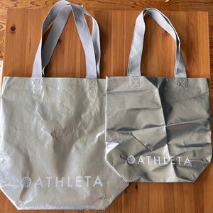 Athleta Reusable Shopping Bags, Silver - Set of 2